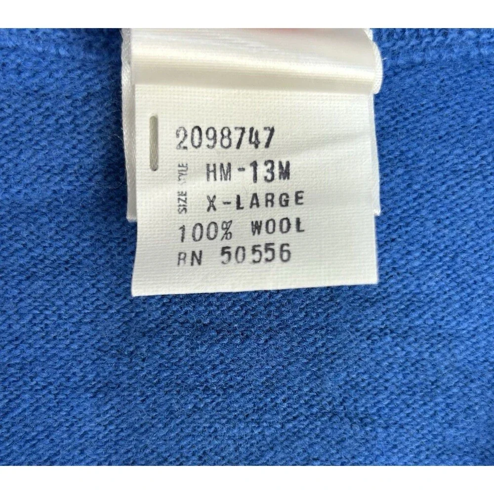 Vtg Honda Blue V-Neck Wool Long Sleeve Men’s Sweater XL
